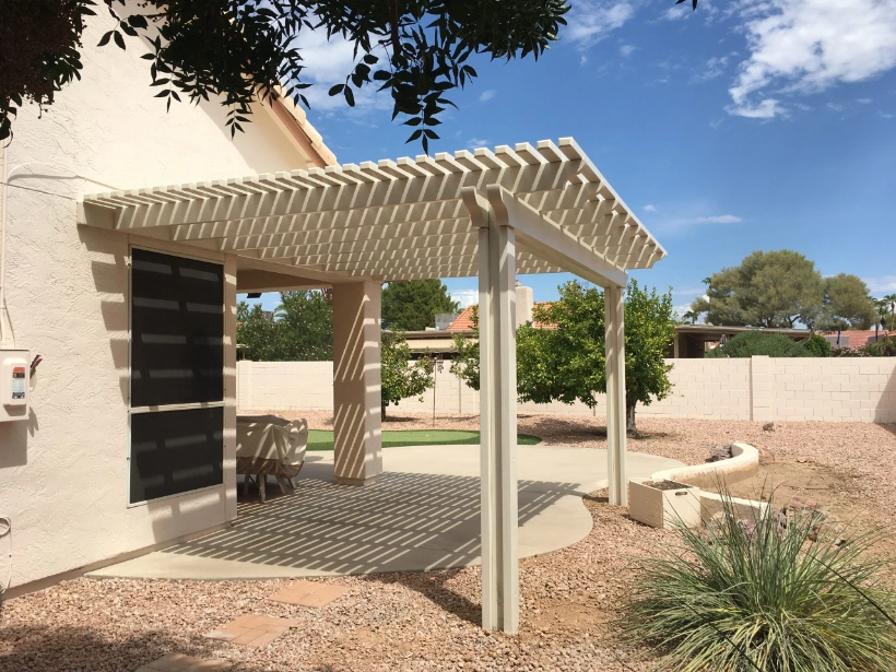 Attached Latice Pergola 4