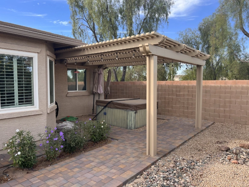 Attached Latice Pergola 8